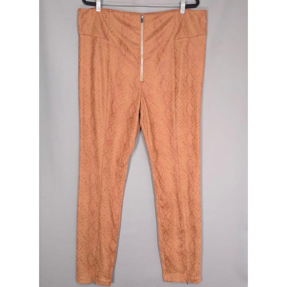 GOOD AMERICAN New Women XL Pant Skinny Brown Faux Snake The Boss Leggings 38 - Picture 3 of 16